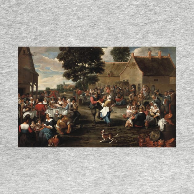 A Peasant's Feast in the Village Square by Mattheus van Helmont by Classic Art Stall